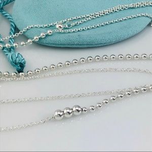 💎HP💎BRAND NEW Tiffany & Co Mixed Bead Chain 28” to 30” Adjustable Necklace